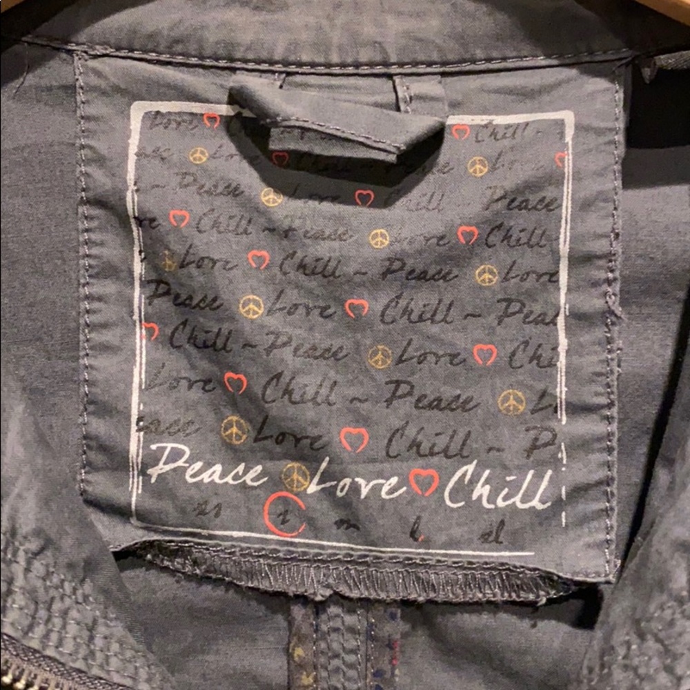 Peace Love Chill Zip Front Ruffle Jacket - Picture 3 of 8